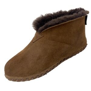 L.L.Bean Womens Wicked Good Slippers Size 10 Tan Suede Shearling Bootie